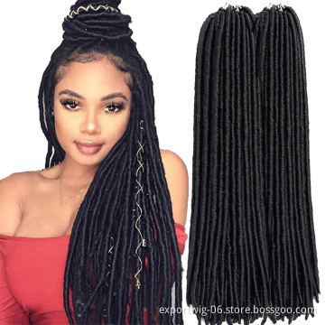 Straight Faux Locs Crochet Hair Extension 20 Inch Solid And Ombre Color Synthetic Fiber Thick Locs Twist Braid Hair